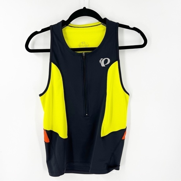 ✅Pearl Izumi Select Tri Singlet - Black-Sulphur Springs BLACK/YELLOW Mens MED - Picture 1 of 7